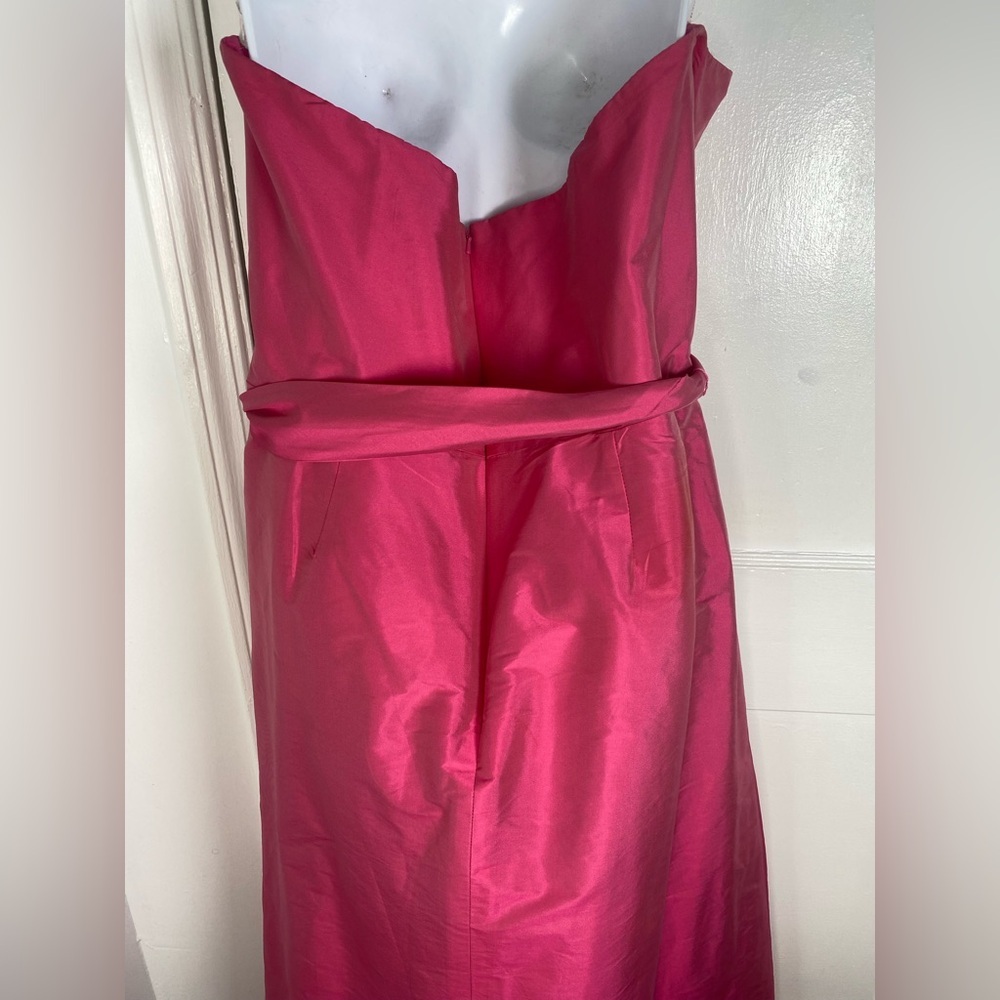 ALFRED SUNG 16 Strawberry Pink Strapless Formal Dress - Picture 7 of 9